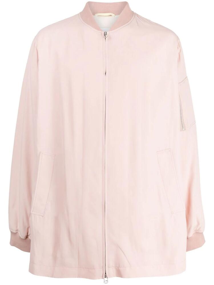 OAMC solid-collar bomber jacket - Pink Cover