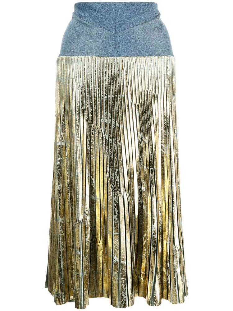 Maticevski Harmonious metallic pleated skirt - Gold Cover