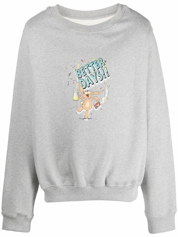 Martine Rose Better Days bunny-print cotton sweatshirt - Grey Cover