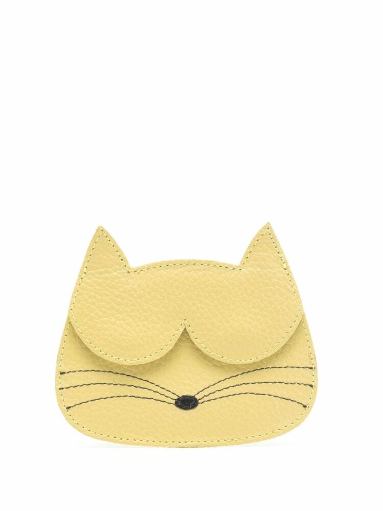 Sarah Chofakian Cat-face leather card holder - Green Cover