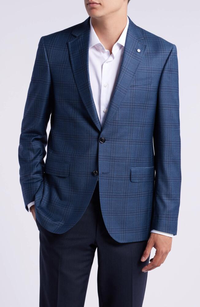 Ted Baker London Jay Slim Fit Plaid Wool Sport Coat in Teal Cover