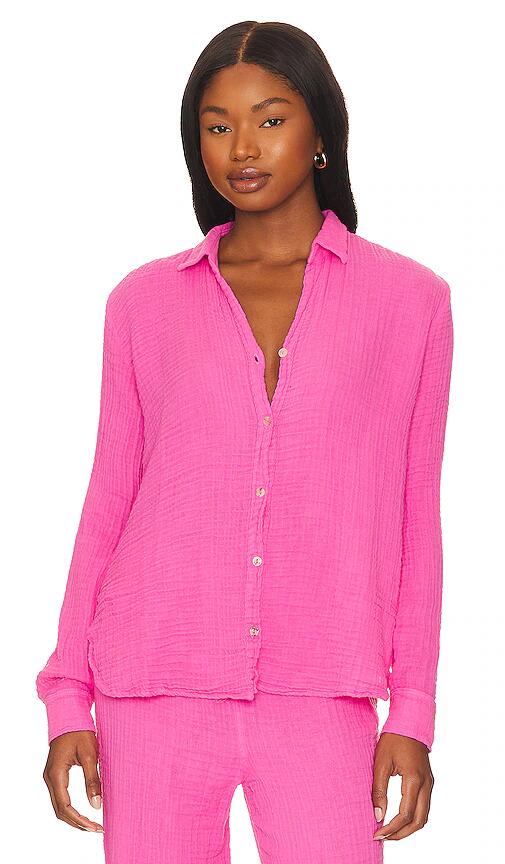 Michael Stars Leo Button Up Shirt in Pink Cover