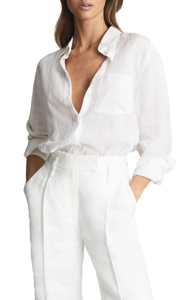 Reiss Campbell Linen Button-Up Shirt in White Cover