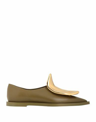 Jil Sander Woman Loafers Military green Calfskin Cover