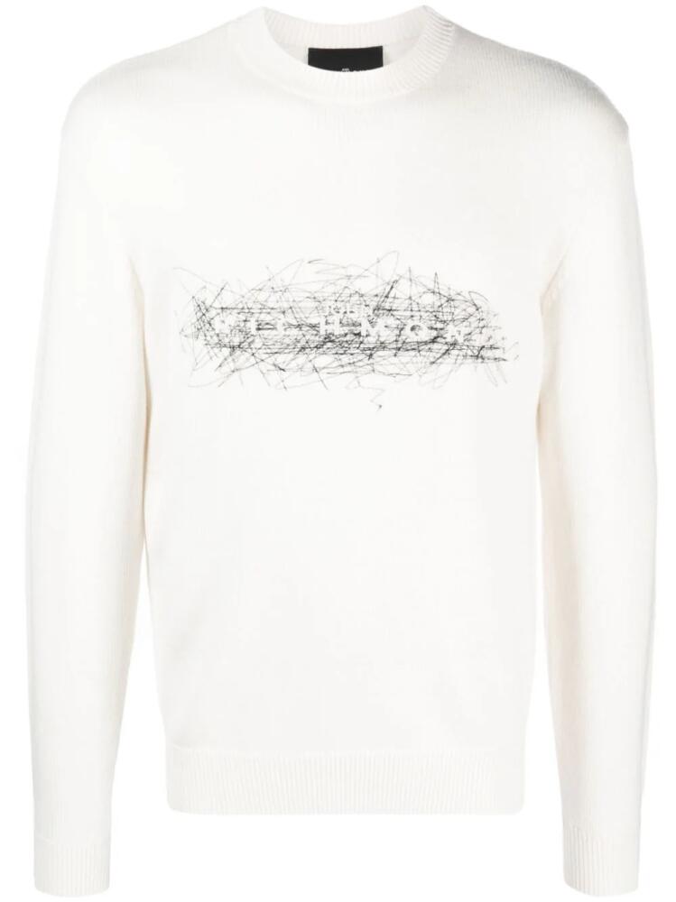 John Richmond Ortex contrast-stitching wool jumper - Neutrals Cover