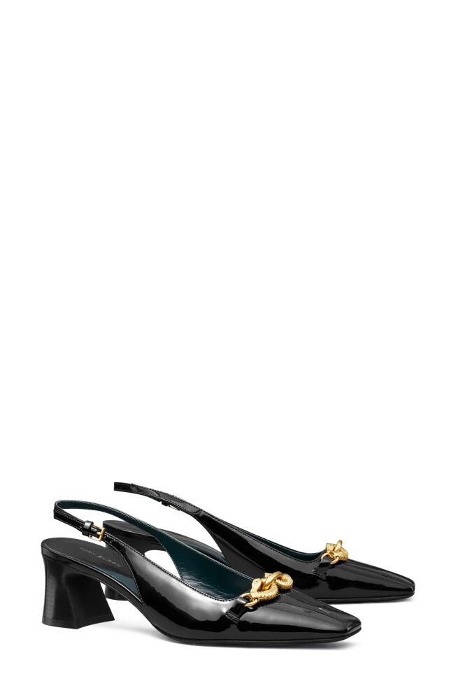 Tory Burch Jessa Slingback Pump in Perfect Black /Gold Cover