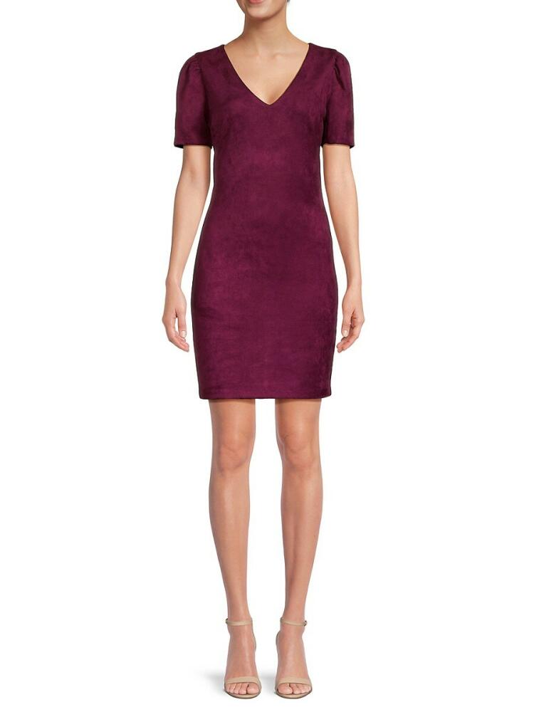 Kensie Women's Solid Mini Pencil Dress - Wine Cover