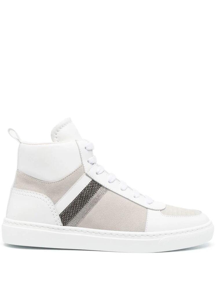 Fabiana Filippi bead-embellished high-top sneakers - White Cover