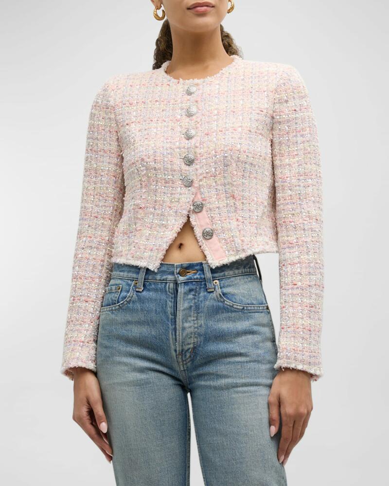 LoveShackFancy Falima Cropped Tweed Jacket Cover