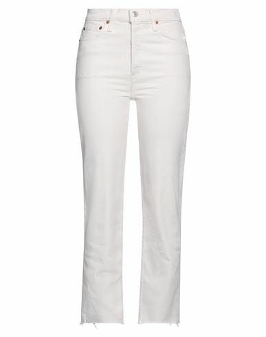 Re/done Woman Jeans Cream Cotton, Elastane Cover