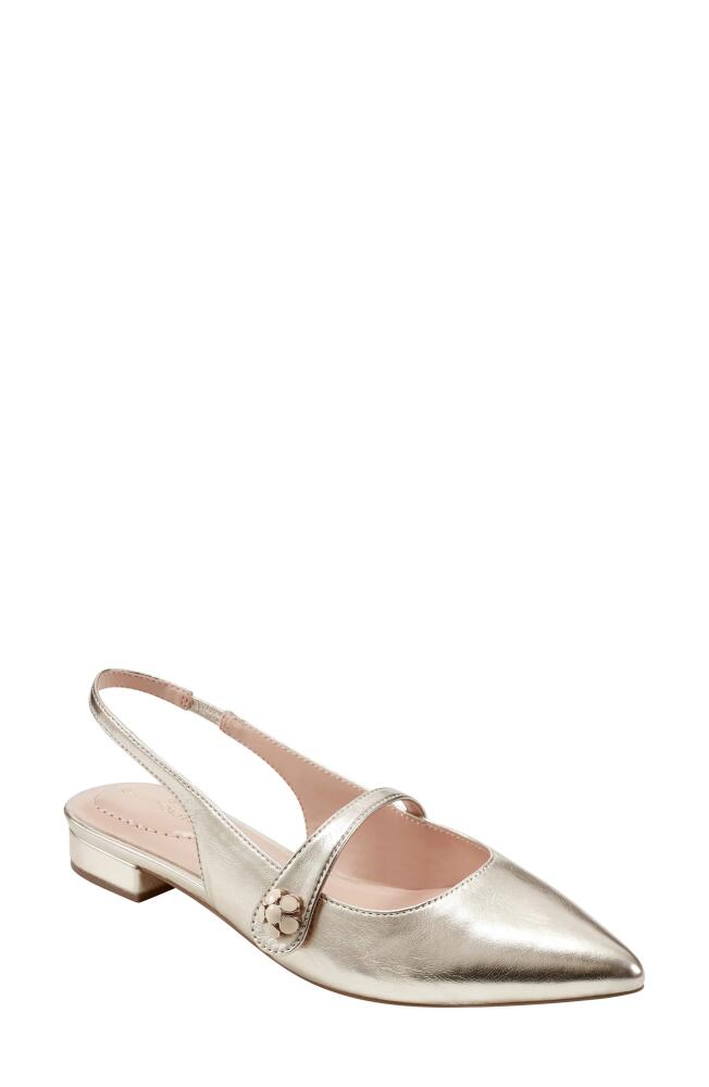 Bandolino Aubriana Slingback Mary Jane Pointed Toe Flat in Gold Cover