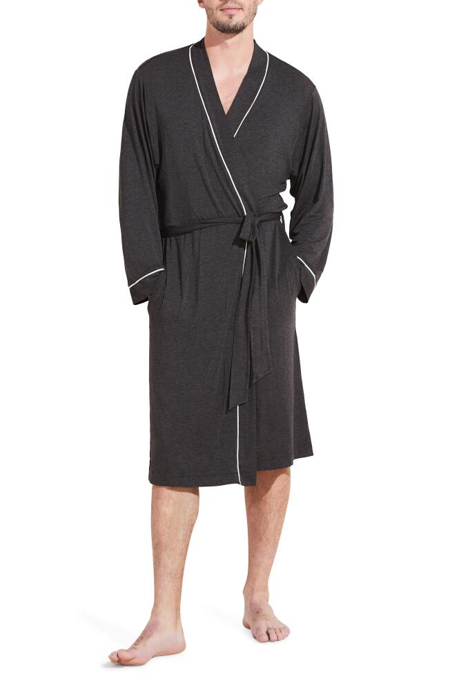 Eberjey William Lightweight Jersey Knit Robe in Charcoal Heather/Ivory Cover