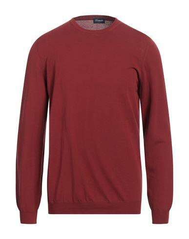 Drumohr Man Sweater Brick red Cotton Cover