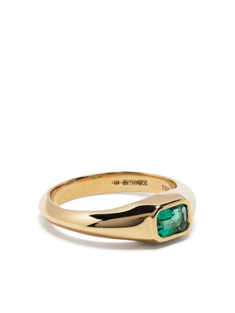 Lizzie Mandler Fine Jewelry 18kt yellow gold emerald signet ring Cover