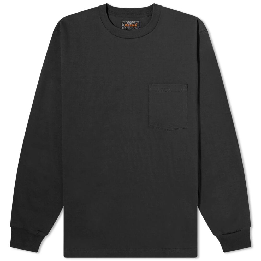 Beams Plus Men's Long Sleeve Pocket T-Shirt in Black Cover