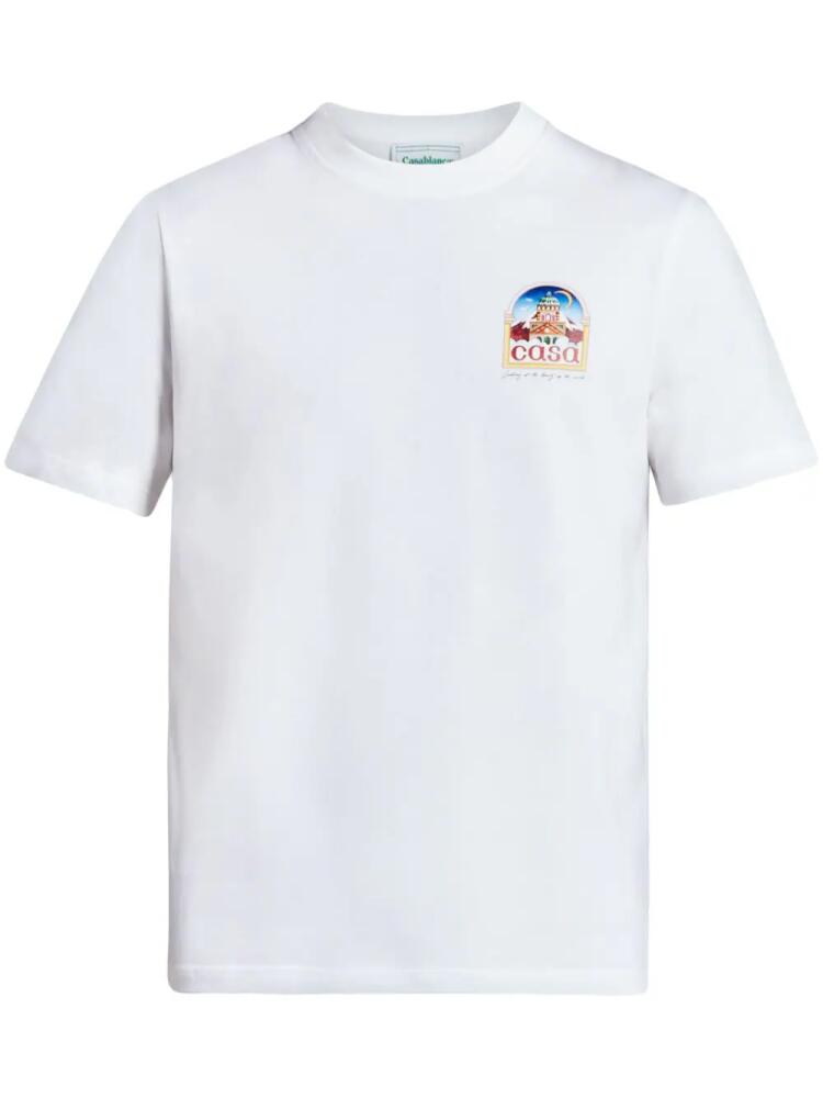 Casablanca Vue De L'Arche organic-cotton T-shirt - White Cover