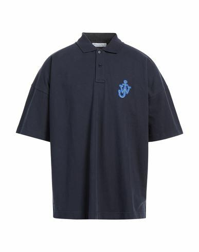 Jw Anderson Man Polo shirt Navy blue Cotton Cover