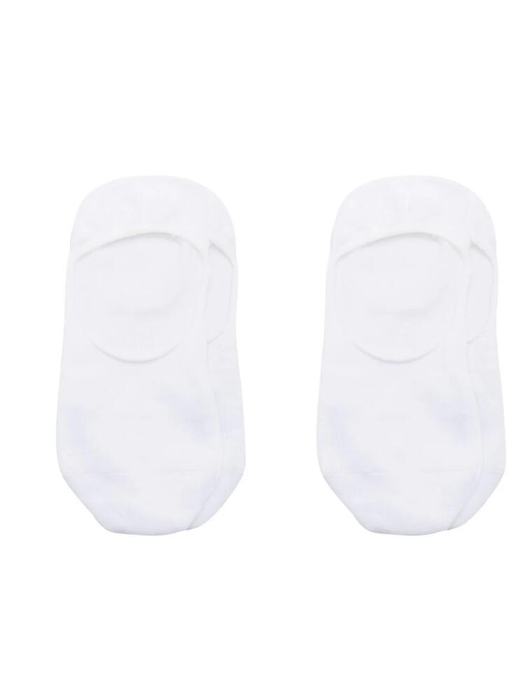 BOSS pack of two intarsia-knit no-show socks - White Cover