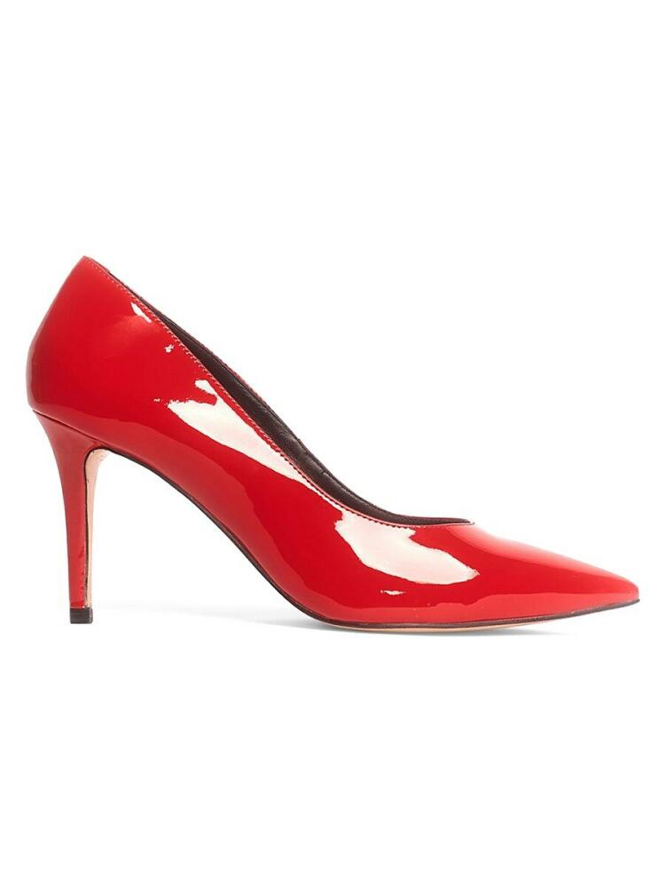 Anthony Veer Women's Edith Point Toe Leather Pumps - Fire Red Cover