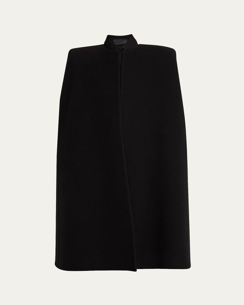 Valentino Garavani Wide Strong-Shoulder Wool-Cashmere Cape Cover