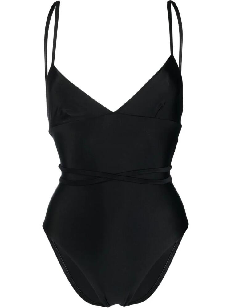 Matteau tie-fastening V-neck one-piece - Black Cover