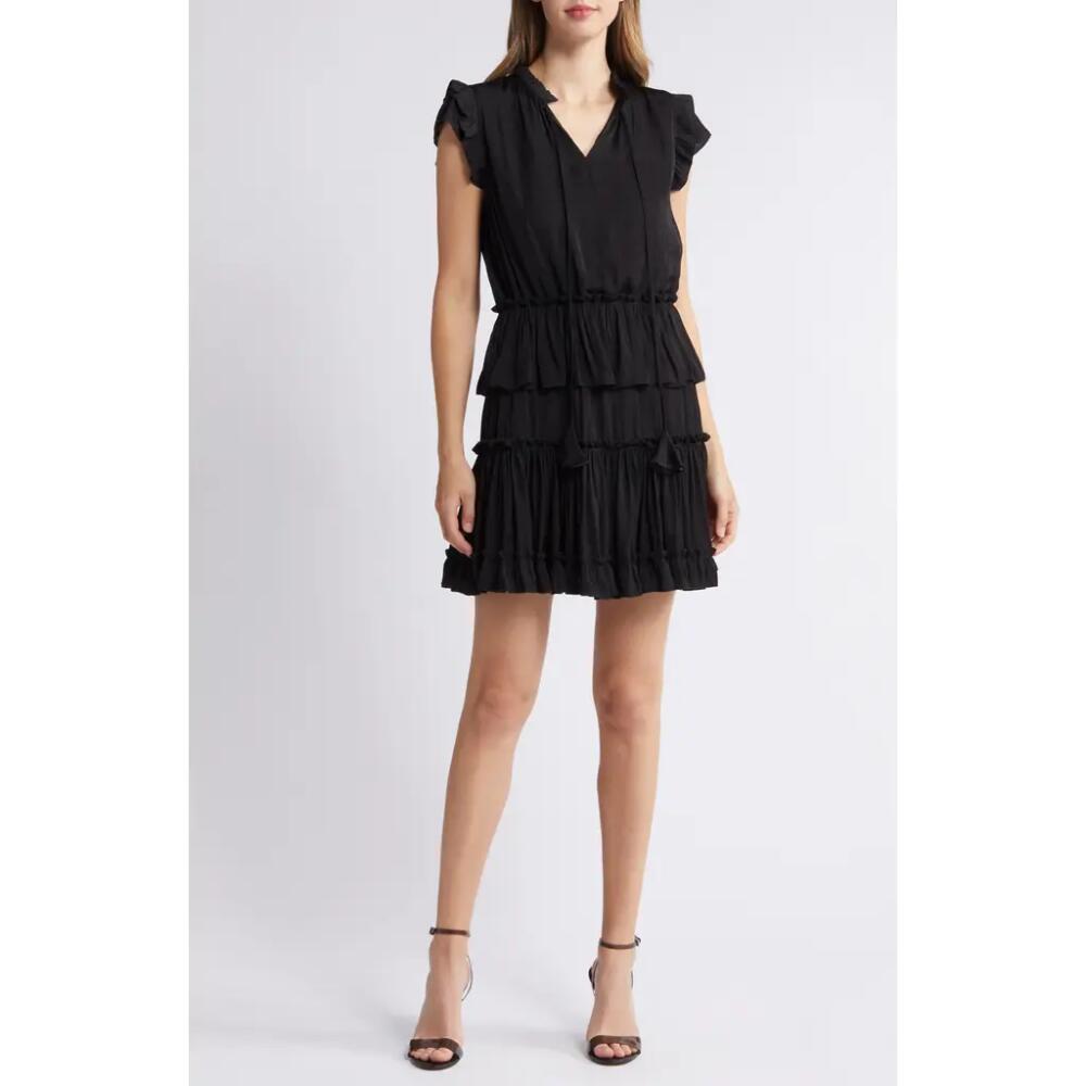 Sam Edelman Tiered Ruffle Minidress in Black Cover