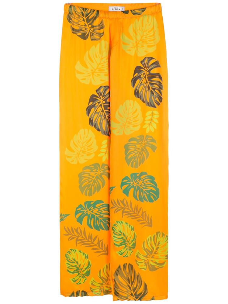 Amir Slama palm leaf print straight trousers - Orange Cover