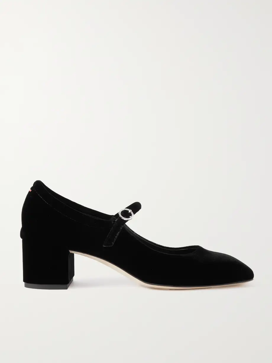 Aeyde - Aline Velvet Mary Jane Pumps - Black Cover