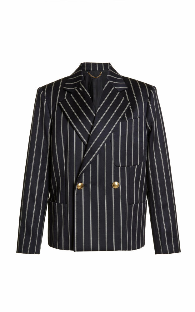 Victoria Beckham - Cropped Wool-Cotton Blazer - Navy Cover