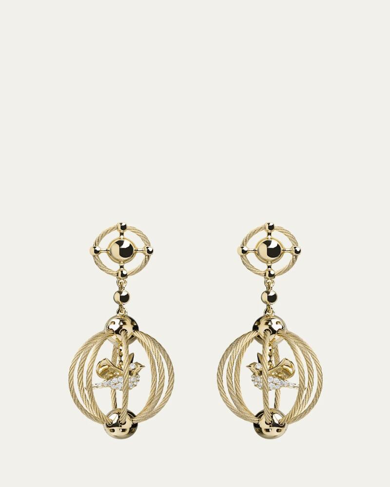 Paul Morelli 18K Yellow Gold Birdcage Earrings with Diamonds Cover