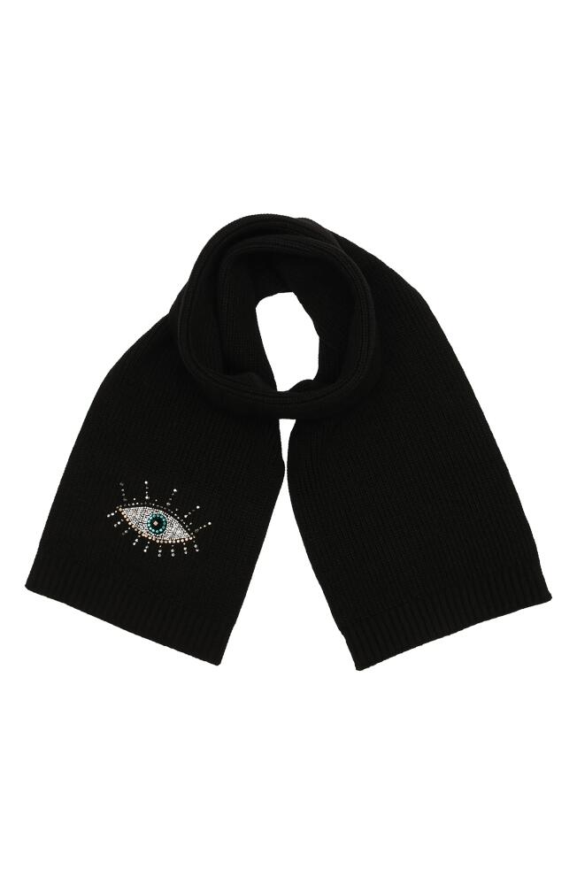 Kurt Geiger London Evil Eye Crystal Embellished Scarf in Black Cover