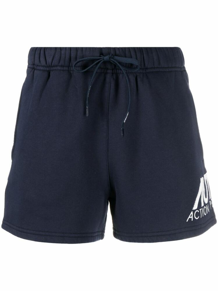 Autry logo-print cotton short shorts - Blue Cover