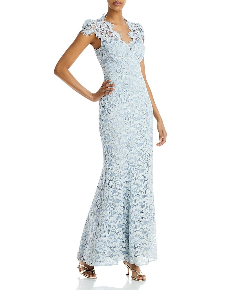 Eliza J Scalloped-Edge Lace Gown Cover