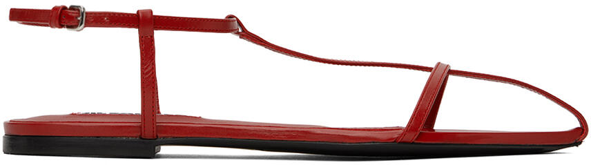 Jil Sander Red Flat Sandals Cover