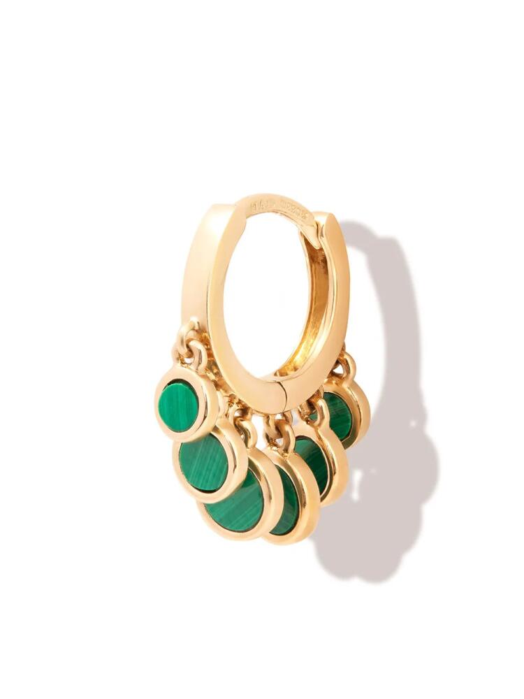 Jacquie Aiche 14kt yellow gold Mini Disco malachite hoop earring Cover