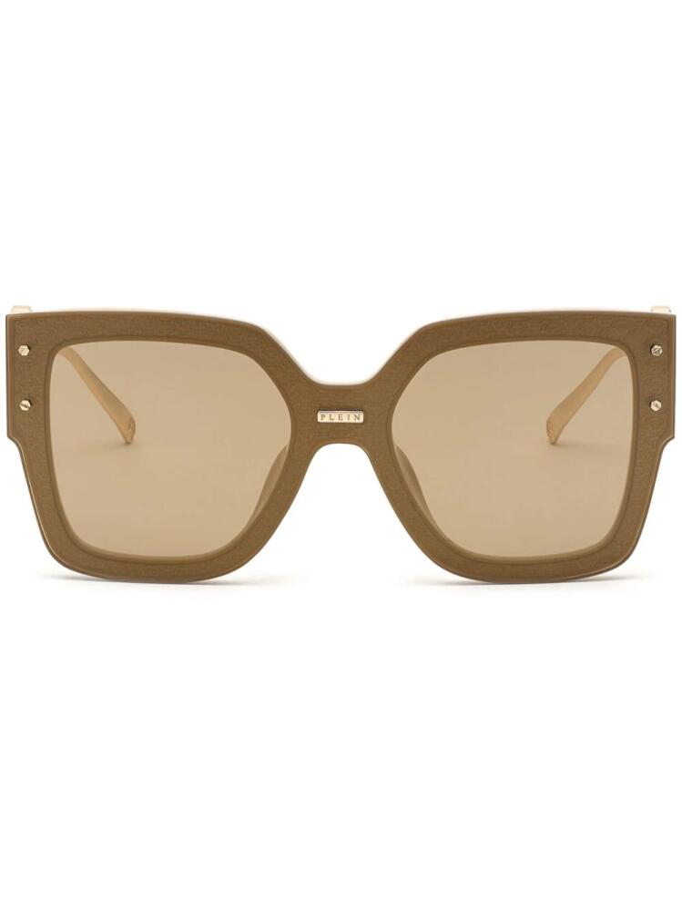 Philipp Plein logo plaque butterfly-frame sunglasses - Brown Cover