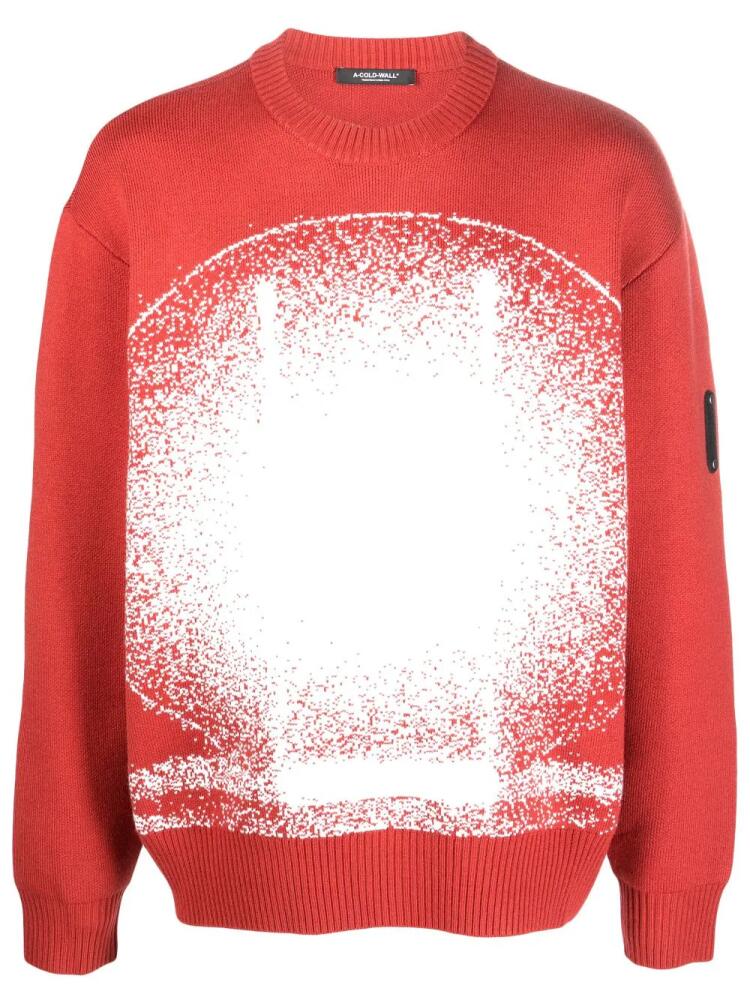 A-COLD-WALL* Exposure-print knitted crew neck sweatshirt - Orange Cover