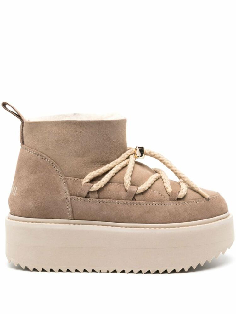 Inuikii shearling-lining suede platform boots - Neutrals Cover