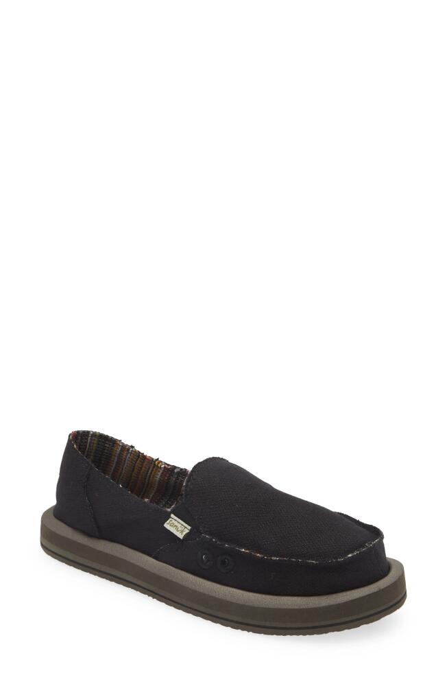 Sanuk Donna Slip-On Sneaker in Black/black Cover