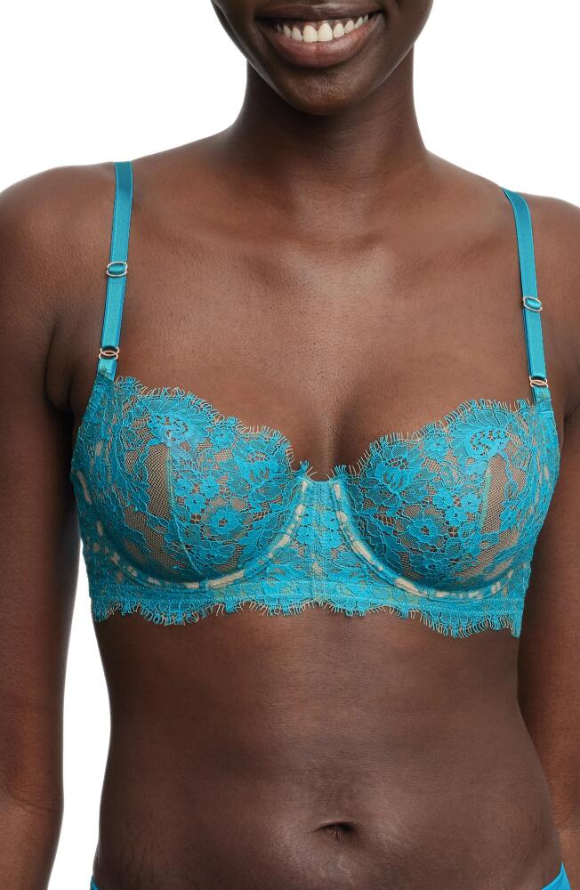 Skarlett Blue Entice Underwire Balconette Bra in Paradise Blue/Nylon Cover