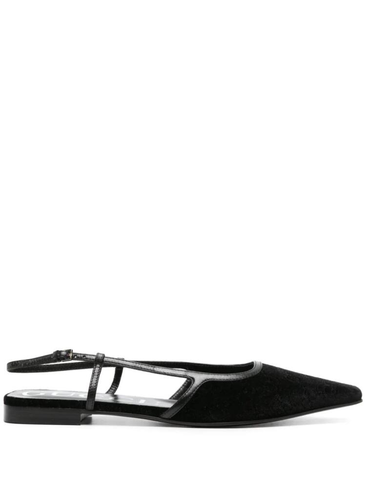 Gucci GG velvet ballerina shoes - Black Cover