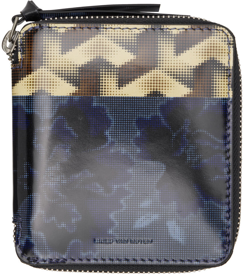 Dries Van Noten Navy & Beige Zip Wallet Cover