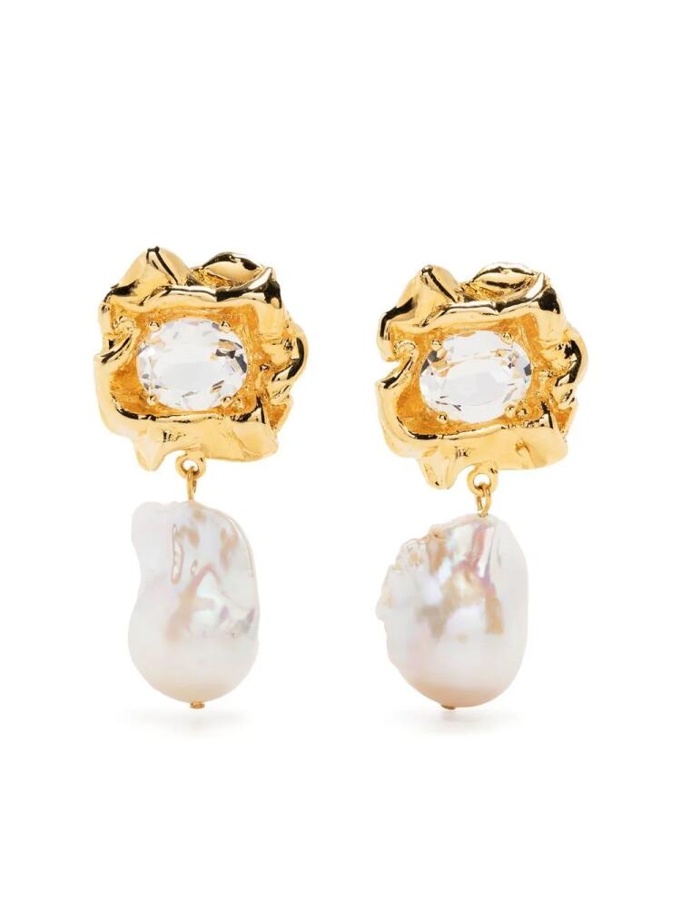 Sterling King pearl-charm drop earrings - Gold Cover