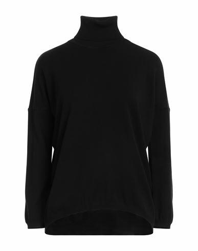 Vicolo Woman Turtleneck Black Viscose, Polyester Cover