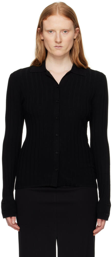 Filippa K Black Spread Collar Cardigan Cover