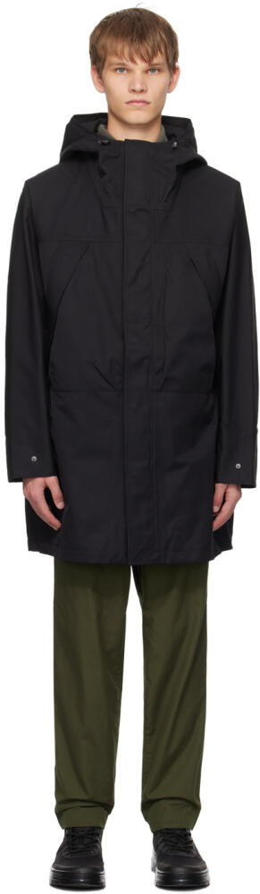 nanamica Black Hooded Coat Cover