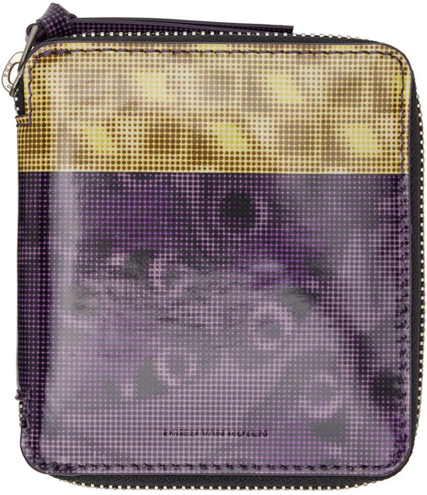 Dries Van Noten Purple & Yellow Zip Wallet Cover