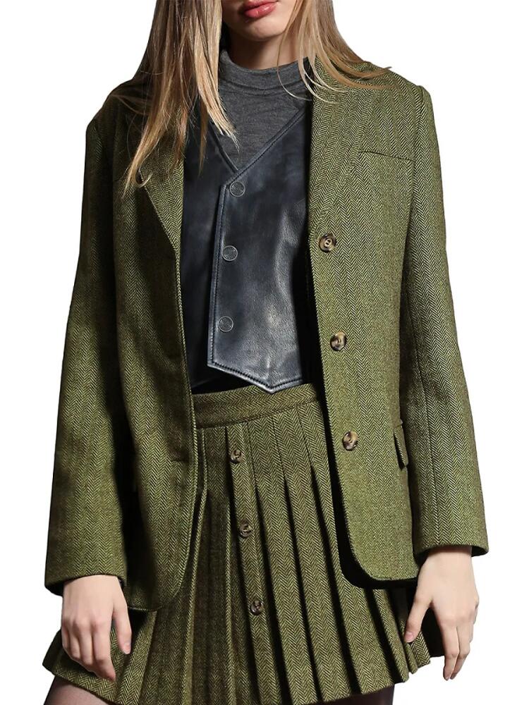 Walter Baker Women's Stormi Longline Blazer - Green Cover