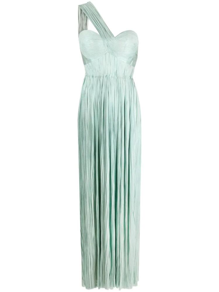 Maria Lucia Hohan Iman asymmetric plissé gown - Green Cover