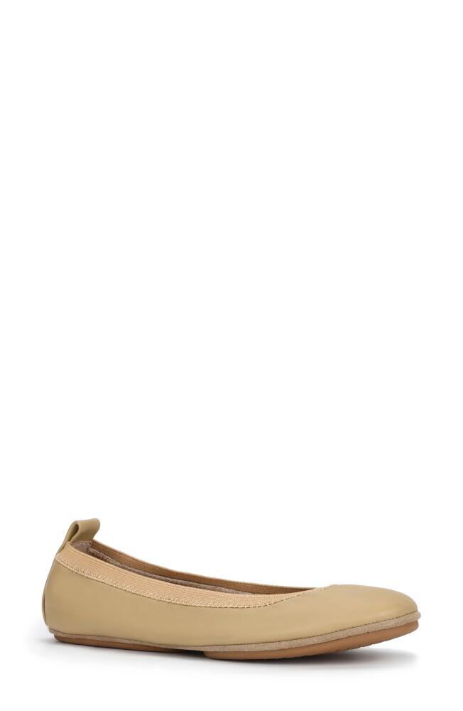 Yosi Samra Samara Foldable Ballet Flat in Latte Leather Cover